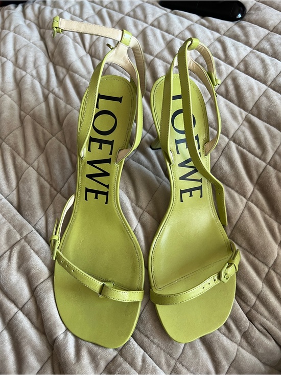 Loewe Shoes - LOEWE Lime Green Strappy Leather Sandals